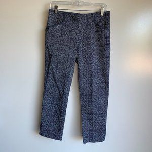 CARTONNIER Anthropologie Blue Print Charlie Trouser Crop Capri Pants Size 4